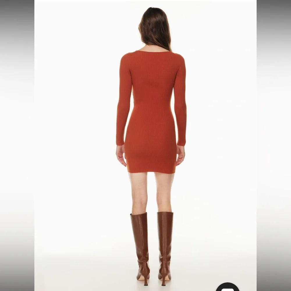 Aritzia Wilfred Free Cutout Knit Longsleeve Mini Dress size S - Picture 2 of 7